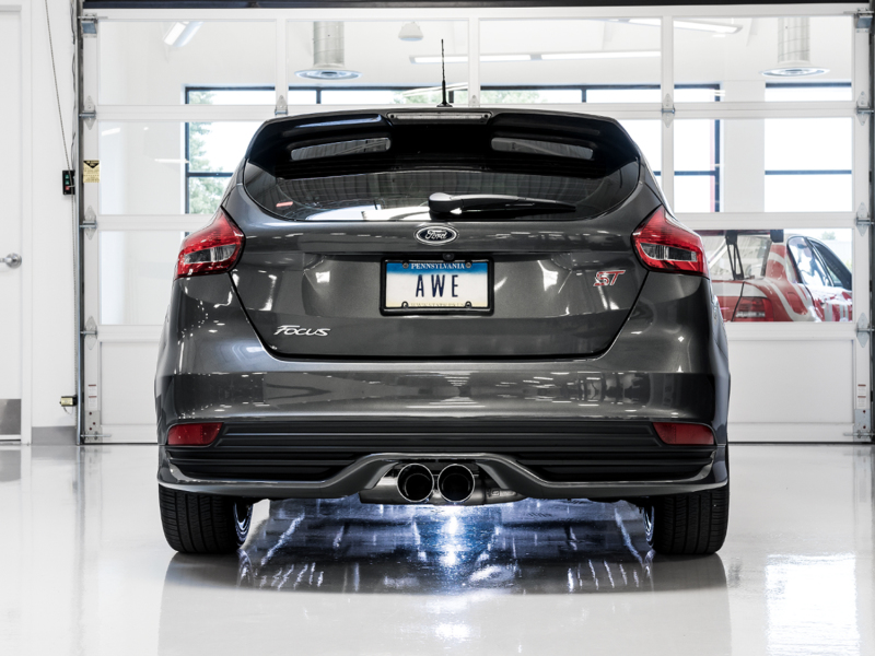 Ford Focus ST Performance Exhaust - AWE Tuning - Cat-Back Touring, Resonated, AWE 180 Technology® - Chrome Silver - `12-`27